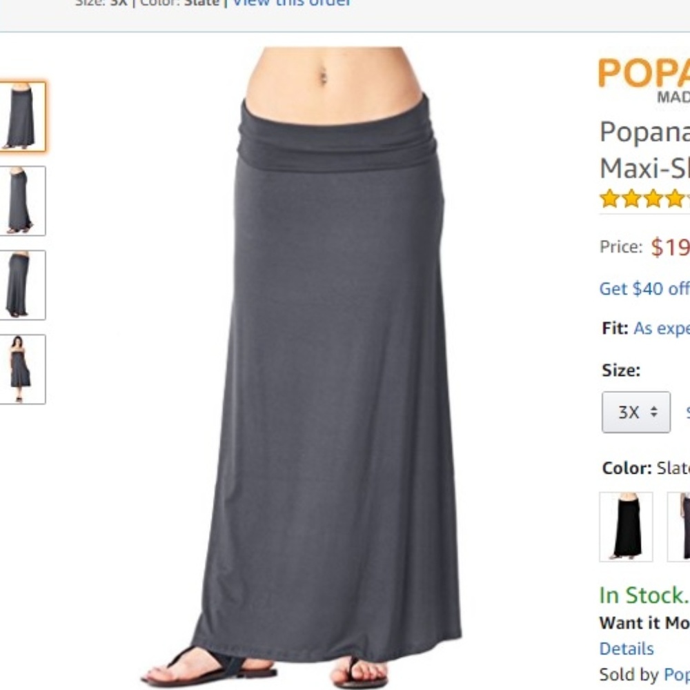 🌻3/$10!! Grey maxi skirt